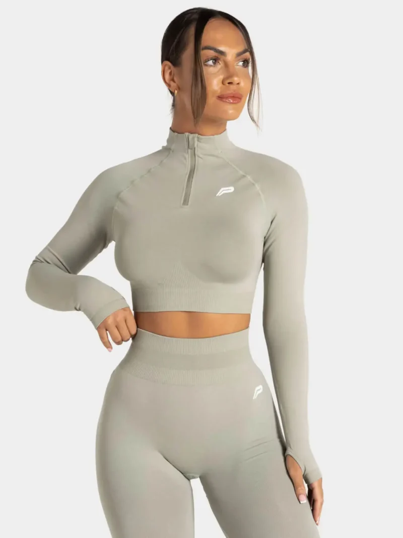 Scrunch Seamless Crop Zip