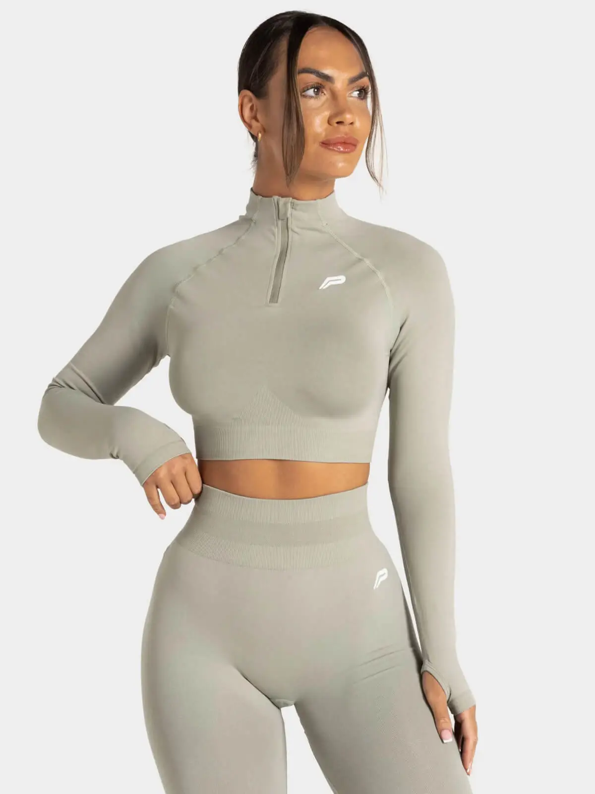 Scrunch Seamless Crop Zip