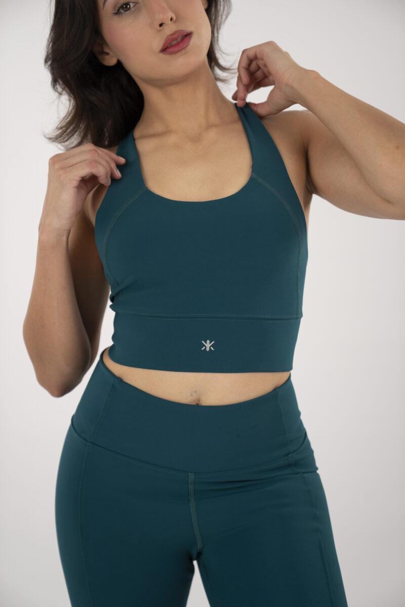 The Apex Strappy Bra — Deep Teal