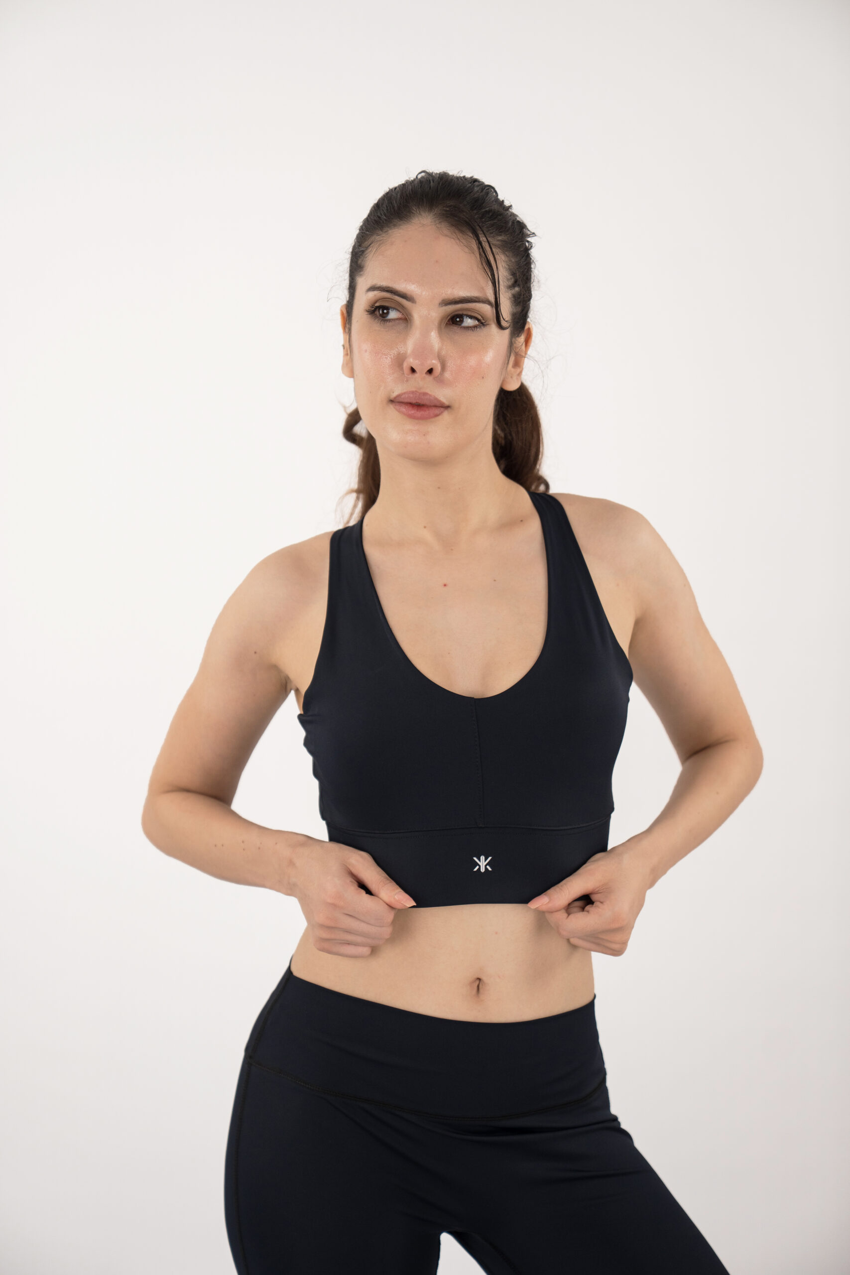 The Flex Cross-Back Bra — Black Navy