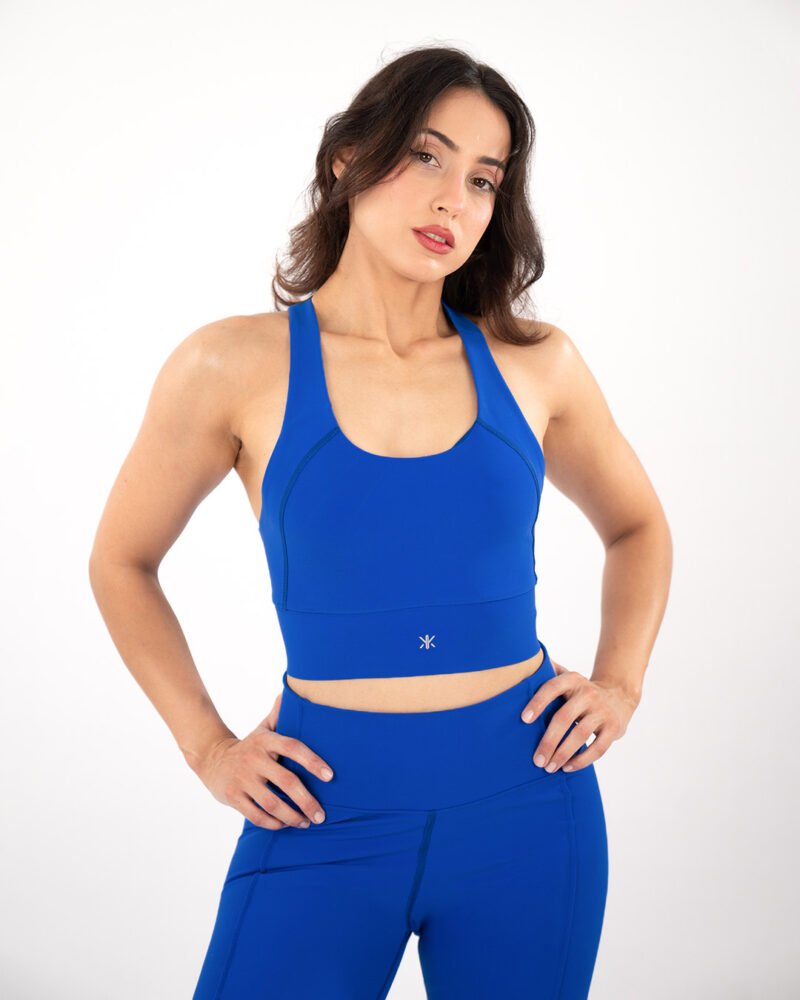 The Apex Strappy Bra — Electric Blue