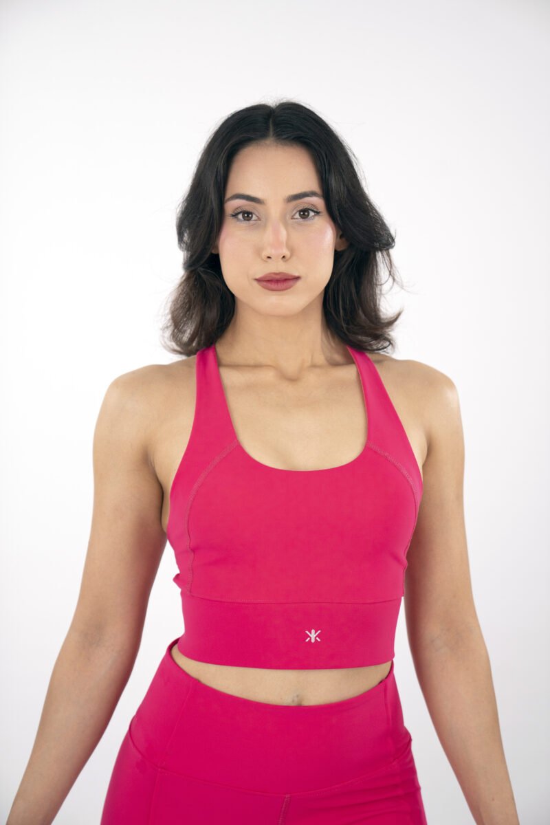 The Apex Strappy Bra — Hot Pink